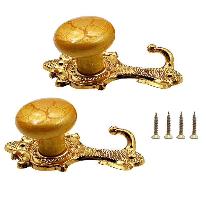 Wejoy Vintage Marble Metal Curtain Holdbacks Wall Mount Hook Drapery Tieback for Curtain Rod Hardware Wholesale