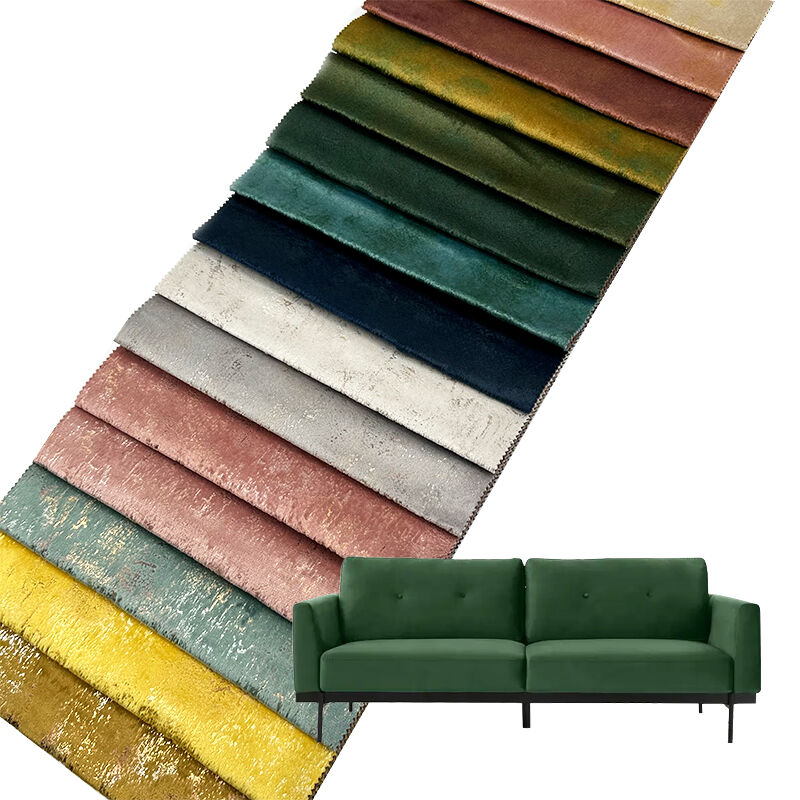 Wejoy Wholesale 320GSM Metallic Printed Holland Velvet Fabric for Home Decor