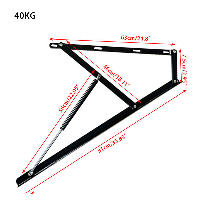 Wejoy 90cm Length 400N Support Hinge Frame Bed Mechanism with Gas Lift