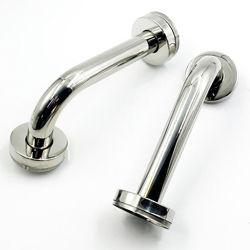 Wejoy – Poignée coudée en acier inoxydable argenté, poignée à double couvercle pour porte ouverte, tirages pour armoires, tirages pour tiroirs, quincaillerie industrielle, tirages chromés, poignées de porte robustes