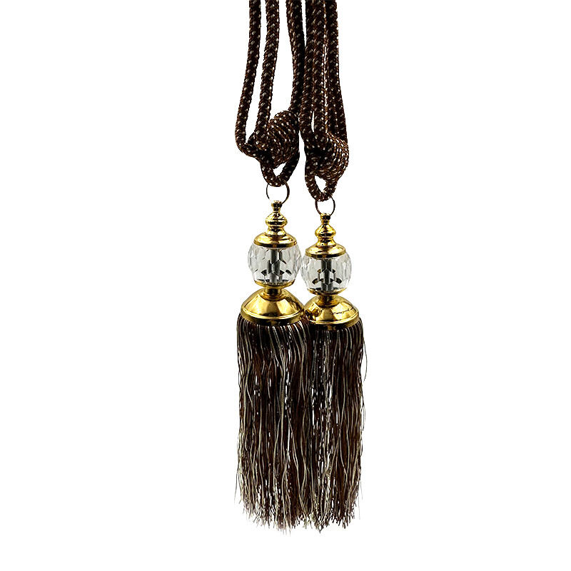 Wejoy Crystal Ball Curtain Tassel Tiebacks Handmade Curtain Straps Rope Curtain Holdbacks for Window Drapery Wholesale