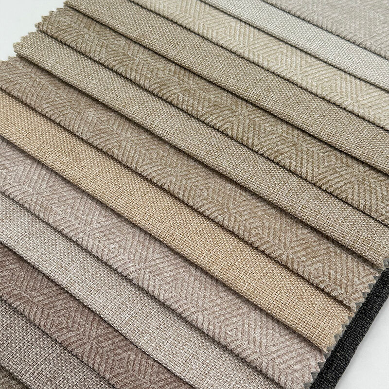 Wejoy 300GSM Geometric Patterns 100% Polyester Linen Sofa Fabric for Sofa Chair