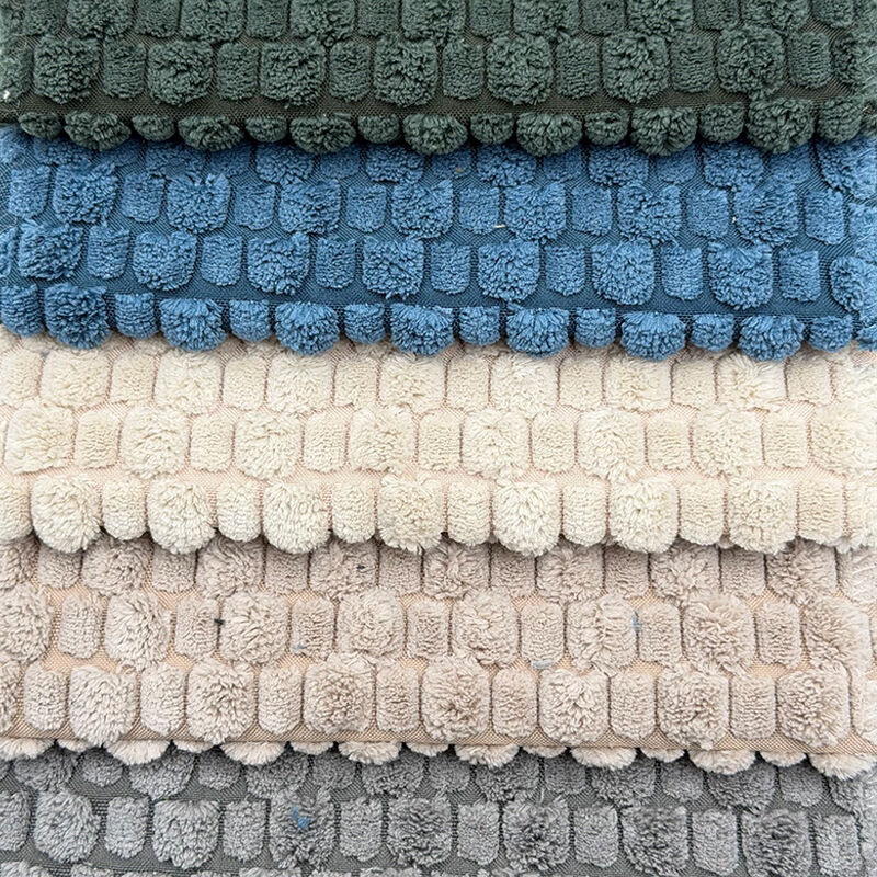 Wejoy Neuankunft 300 g Puff-Velours-Cordstoff, 100 % Polyester, Polsterstoff für Sofas und Möbel, strukturierter gerippter Stoff