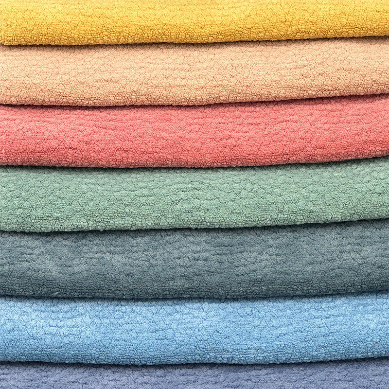 Wejoy Maillard Color Scheme Solid 370gsm Polyester Loop Boucle Yarn Chenille Sofa Fabrics