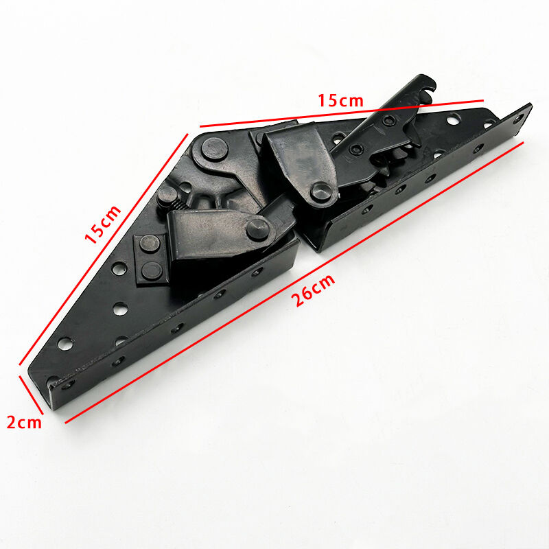 Charnière polyvalente réglable Wejoy, noire, épaisseur 2 mm, longueur 260 mm, vendue par paire, pour canapé-lit, mécanisme lourd à trois positions angulaires, quincaillerie pliante pour canapés, charnière pour meubles destinée aux canapés-lits « clic-clac » et aux futons convertibles