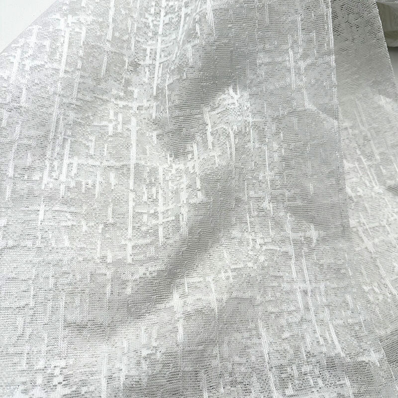 Wejoy Quality White 280cm Embroidery Knitted Sheer Curtain Fabric