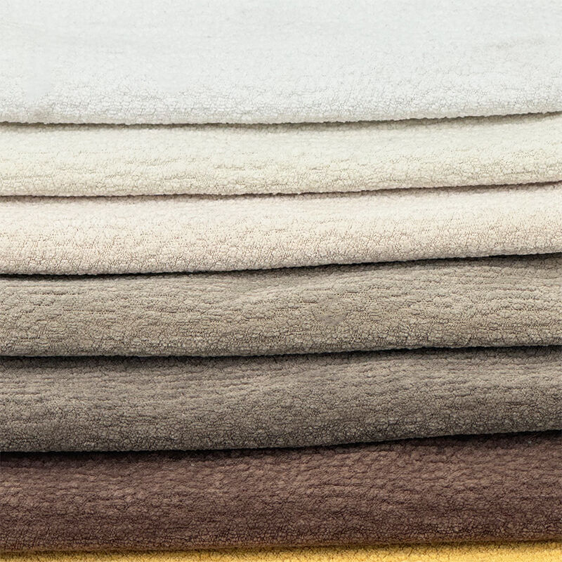 Wejoy Maillard Color Scheme Solid 370gsm Polyester Loop Boucle Yarn Chenille Sofa Fabrics
