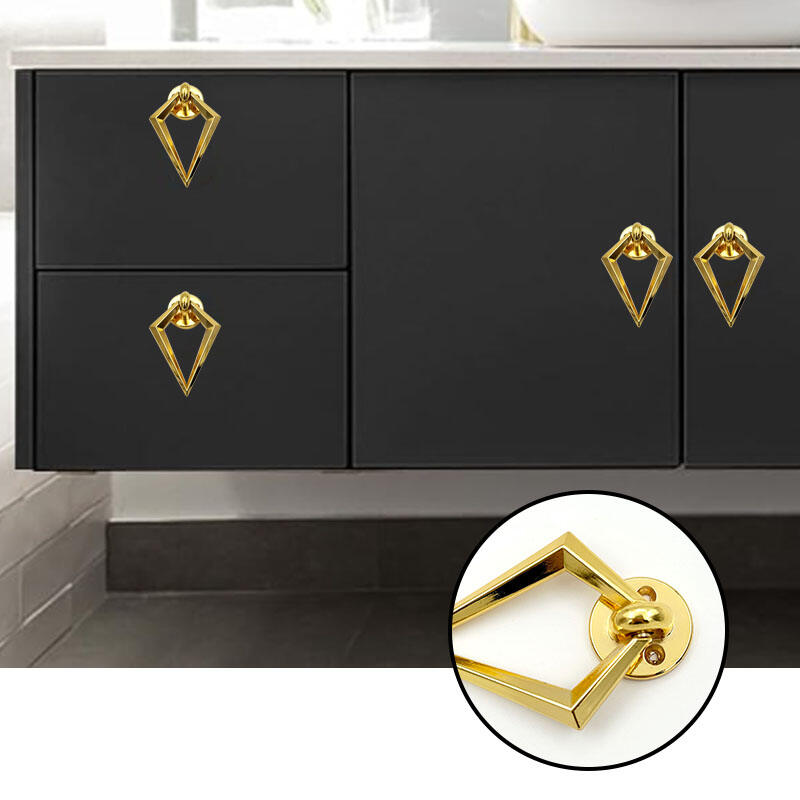 Poignées d'armoire Wejoy en forme de diamant, poignées métalliques texturées à nervures, quincaillerie argentée, dorée ou noire pour bureau