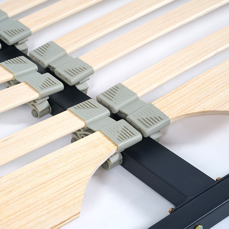 Wejoy Foldable Metal Solid Wood Tatami Bed Frame Pallet Bed Slat with Plastic Flower