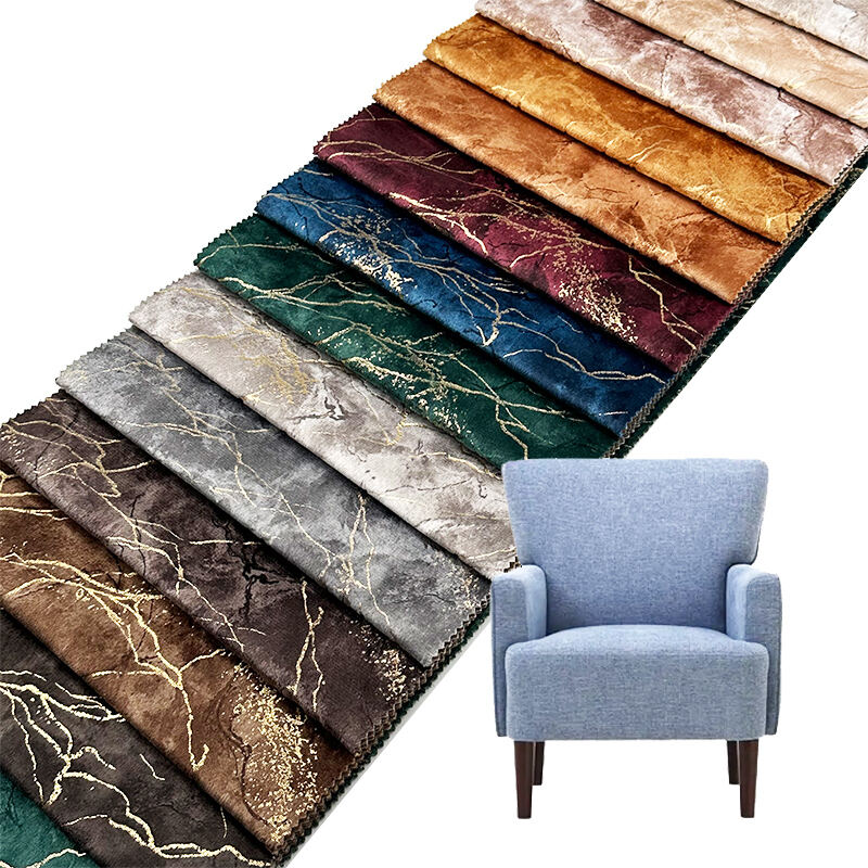 Wejoy Polyester 340gsm Metallic Bronzing Holland Velvet Fabric for Sofa Upholstery