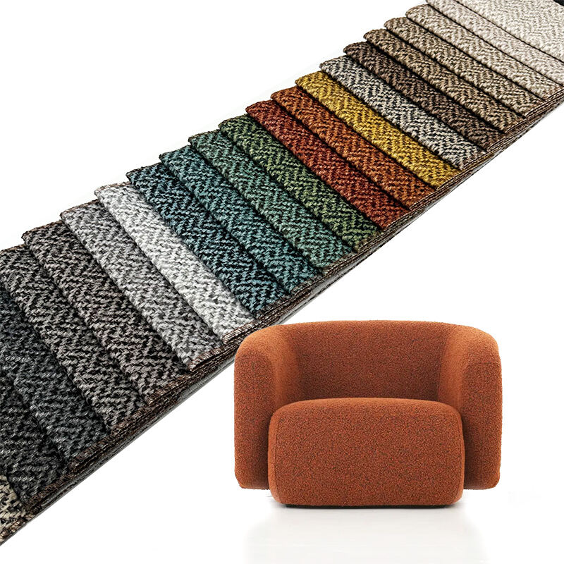 Wejoy Thick 390gsm Check Pattern Polyester Chenille Fabric for Furniture Upholstery