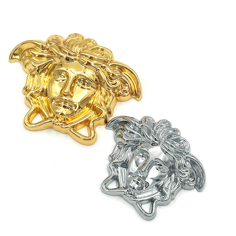 Wejoy - Poignée de porte décorative moderne, heurtoirs en forme de tête de Méduse chromés, pour tiroirs et armoires, quincaillerie vintage, poignée de Méduse chromée, tirettes chromées