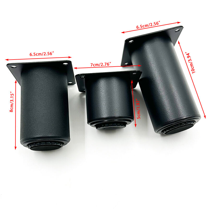 Wejoy 5cm 8cm 10cm Matte Black Stainless Steel Adjustable Metal Table Legs