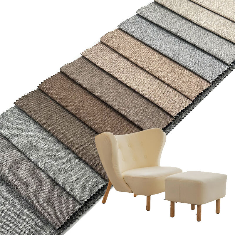 Wejoy Wholesaler 300gsm 100% Polyester Linen Fabric for Home Textile Upholstery