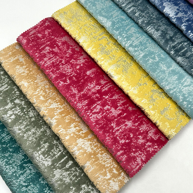 Wejoy Super Soft Original Waterproof Upholstery Polyester Sofa Bronzed Print Velvet Fabric for Sofa Cover and Bed