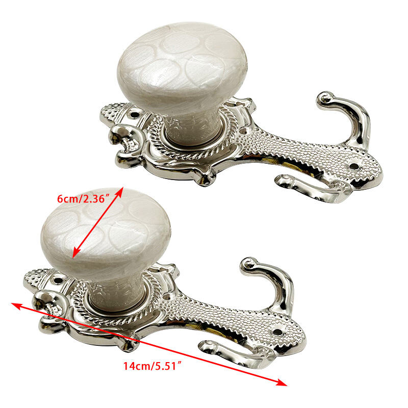 Wejoy Vintage Marble Metal Curtain Holdbacks Wall Mount Hook Drapery Tieback for Curtain Rod Hardware Wholesale