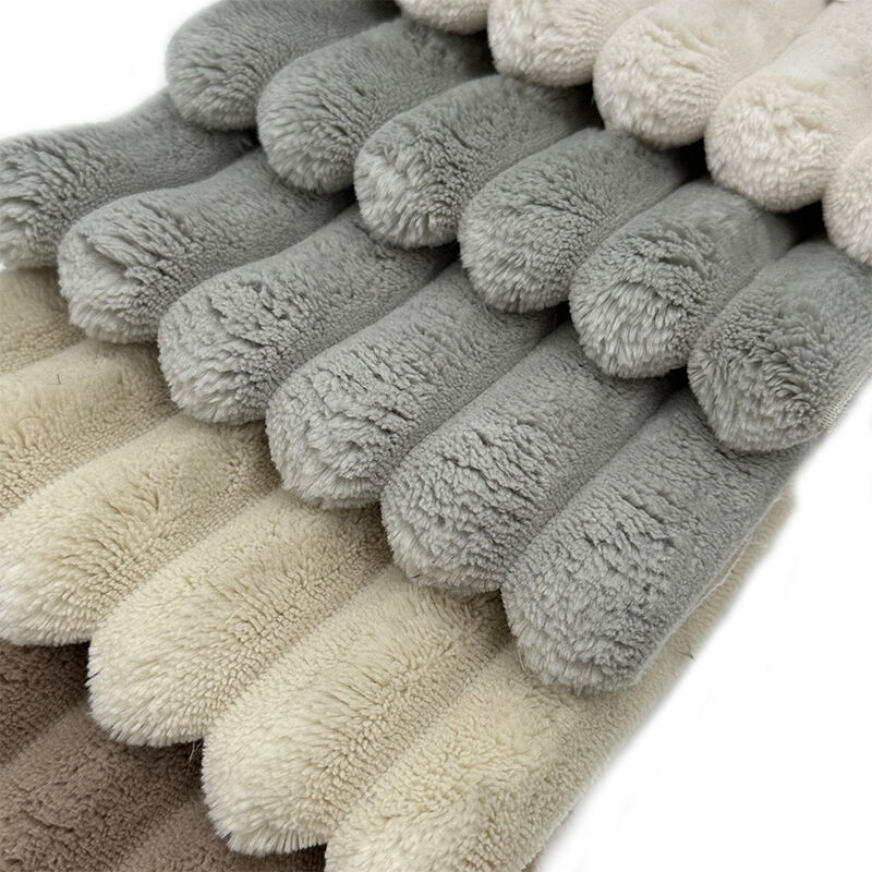 Wejoy Wholesale 100% Polyester Striped Flannel Fabric Home Textile Velvet Sofa Fabric