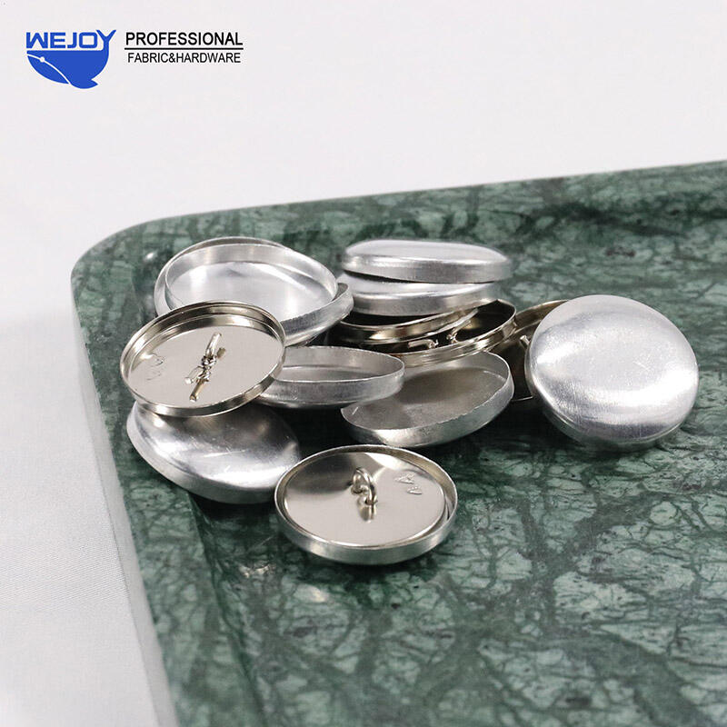 Wejoy  Furniture Hardware Round Silver Shank Reusable Button Cover Metal Buttons to Cover for Sofas