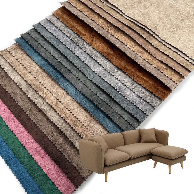 Wejoy New 320gsm Polyester Printed PU PVC Leather Fabric for Hometextile