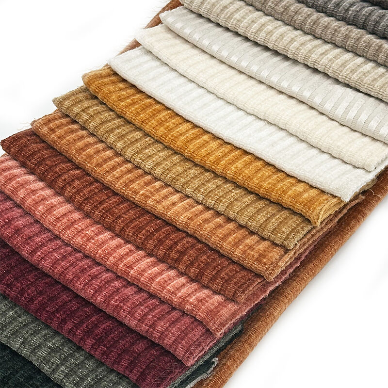 Wejoy 450gsm Single Side Fine Stripe Chenille Fabrics Upholstery Fabrics for Winter Series