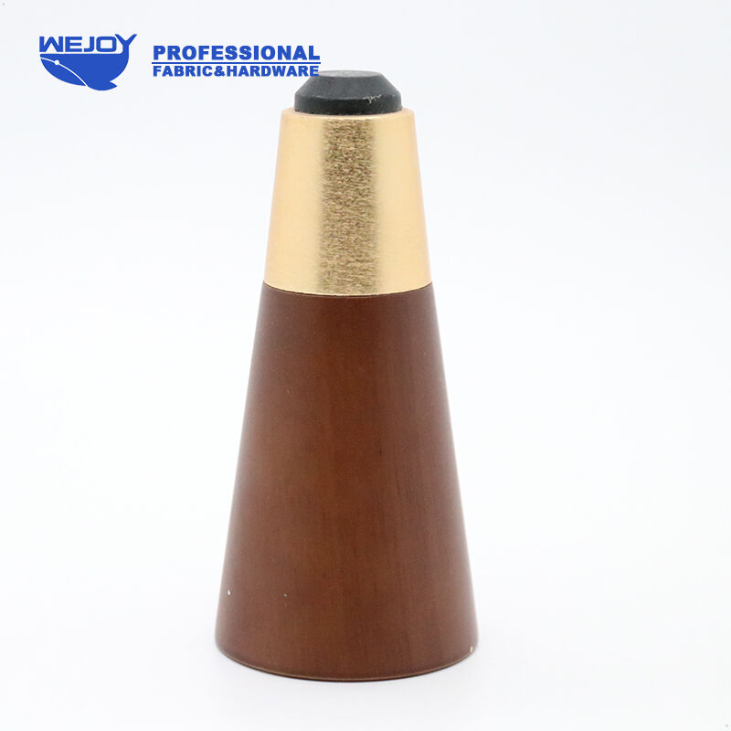 Wejoy 10cm Furniture Wooden Legs With Brass End Caps Tapered for Sofa Cabinet Legs