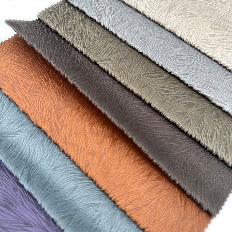 Wejoy 290gsm Polyester Foil Stamping Printed Fabric Embossed Velvet Fabric for Home Textile