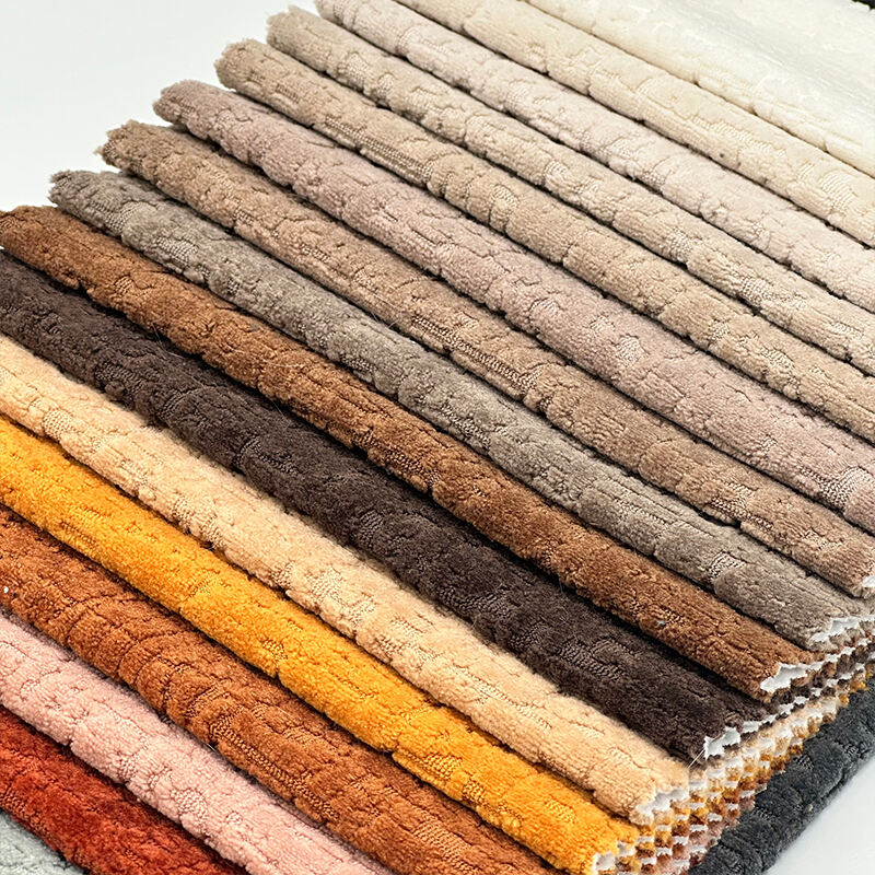 Wejoy Bagong Elastikong Cotton Imitasyong Velvet na Likod na Jacquard na May Stoned Pattern na Chenille Telang Pampaliguan ng Sofa