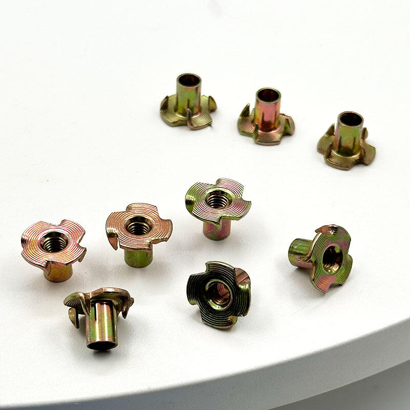 Wejoy Colored Zinc Cold Heading M5*10mm Half Tooth Four Jaw Nut for Sofa Connection