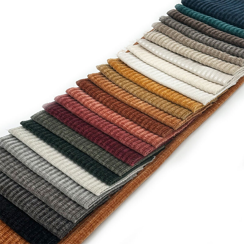 Wejoy 450gsm Single Side Fine Stripe Chenille Fabrics Upholstery Fabrics for Winter Series