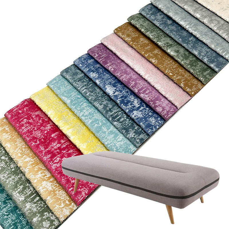 Wejoy Super Soft Original Waterproof Upholstery Polyester Sofa Bronzed Print Velvet Fabric for Sofa Cover and Bed