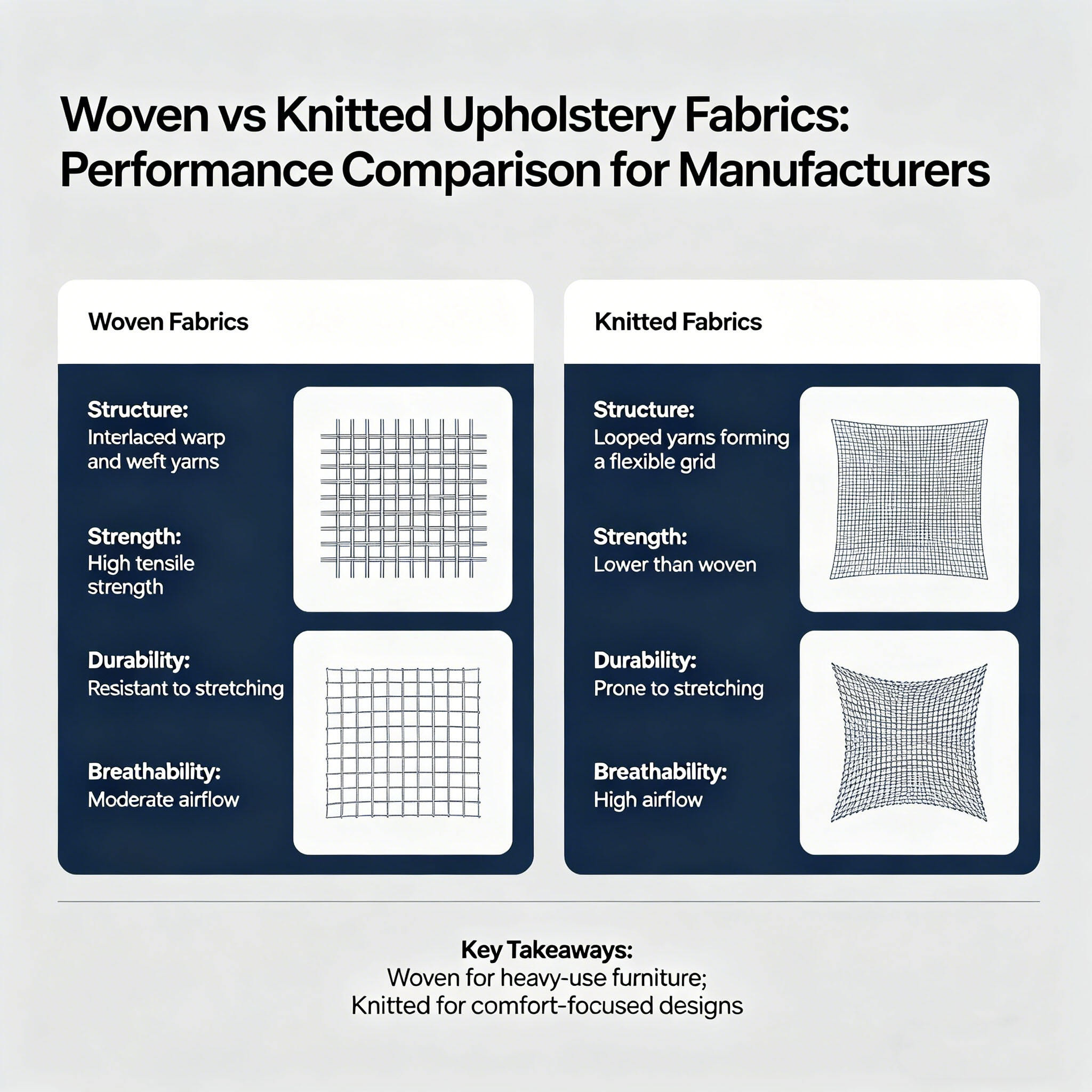 Tkané a pletené tapetové tkaniny: Porovnanie výkonu pre výrobcov