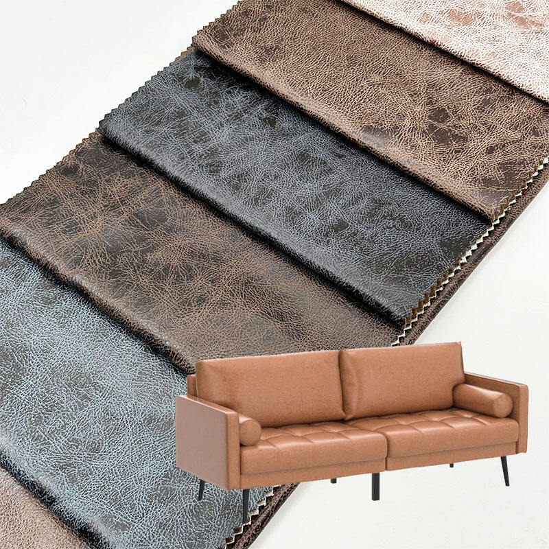 Wejoy Wholesale 300gsm Polyester Pu Leather Fabric for Sofa Upholstery