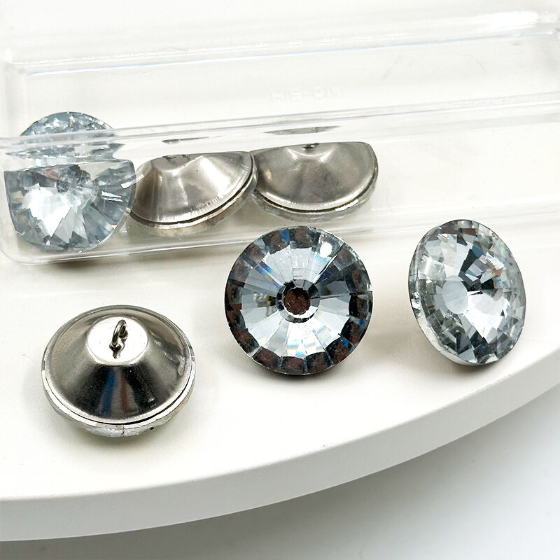 Wejoy Sofa-Zubehör: 32-mm-Sonnenblumen-Diamant-Kristall-Dekorationsknopf mit Schnalle