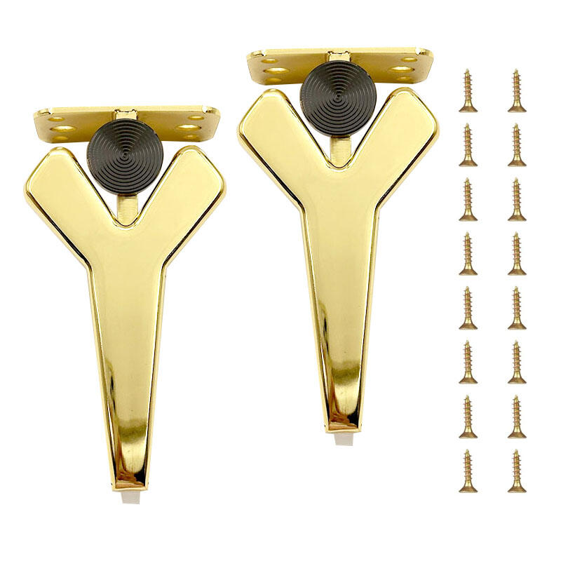 वीजॉय नई डिज़ाइन वाले सुनहरे सोफा पैर, काले धातु मिश्र धातु सोफा फर्नीचर पैर