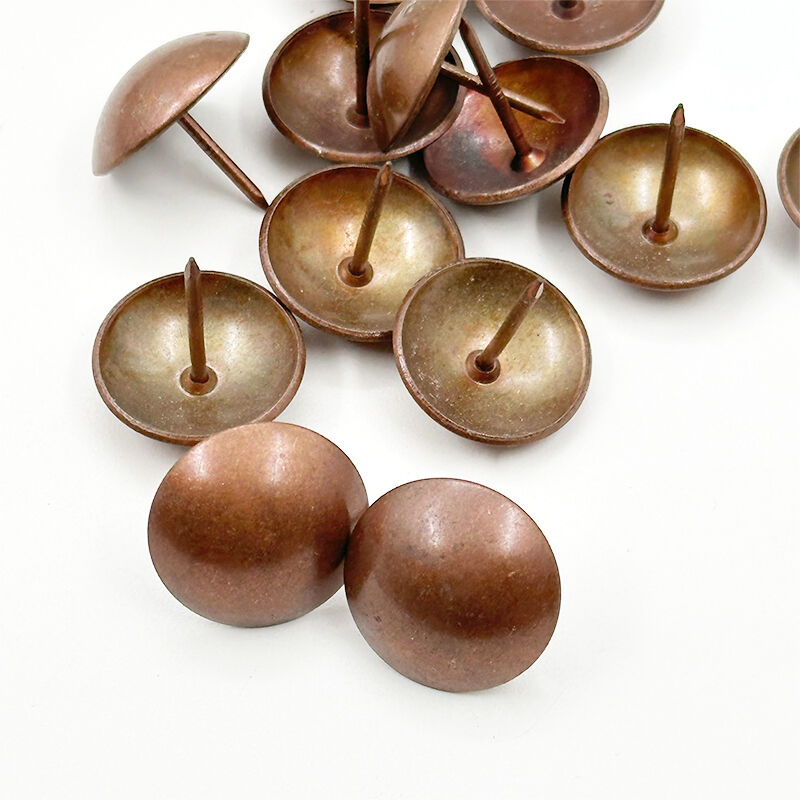 Wejoy Wholesale 25mm Diameter Red Copper Decorative Sofa Nails for Upholstery