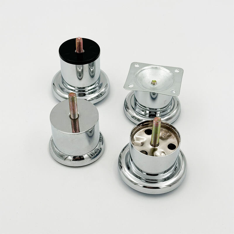Wejoy Customized Chrome Silver Circular square Metal Table Legs for Table Furniture