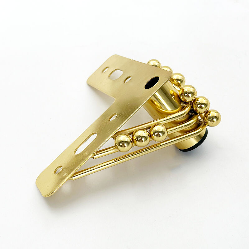 Wejoy Customized 6cm Height Gold Triangle Metal Iron Sofa Corner Legs with Steel Ball