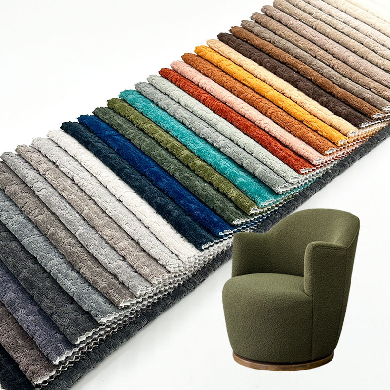 Wejoy New Elastic Cotton Imitation Velvet Backing Jacquard Stone Pattern Chenille Fabrics Sofa Fabrics