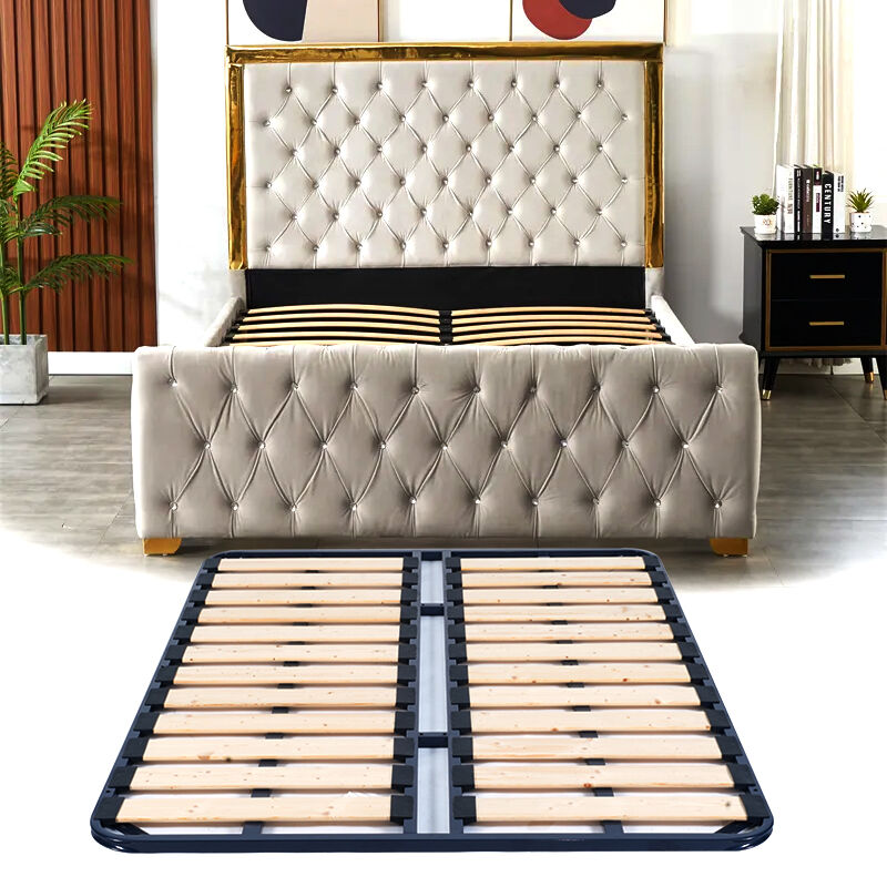 Wejoy Foldable Silent Skeleton Bed Slat Solid Wood Storage Bed Frame
