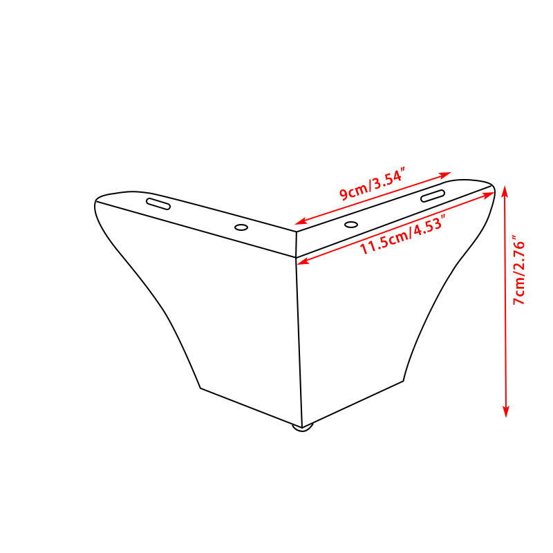 Wejoy Factory 7cm Height Gold Metal Corner Leg for Kitchen Cabinets