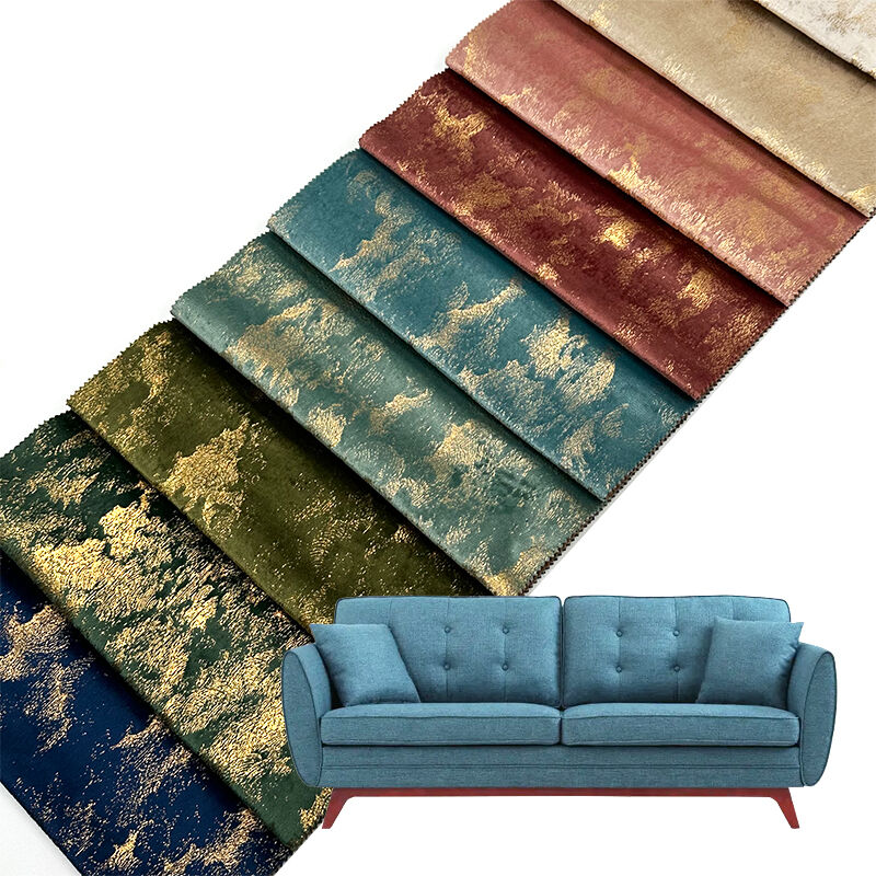 Wejoy Bronzed Velvet Fleece Backing Sofa Thick Textured Holland Velvet Upholstery Fabric