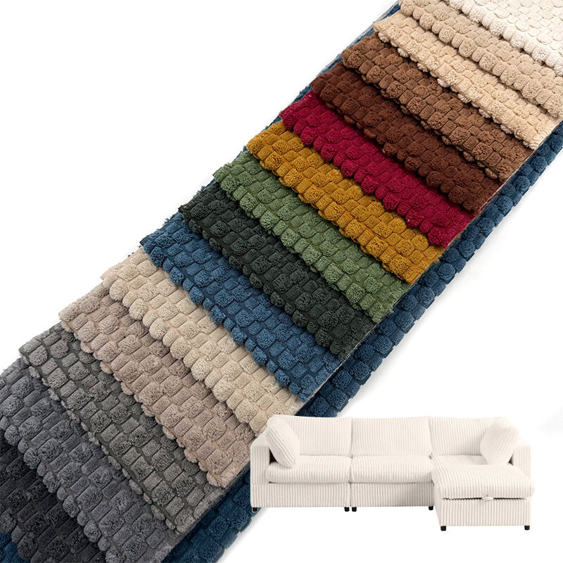 Wejoy Neuankunft 300 g Puff-Velours-Cordstoff, 100 % Polyester, Polsterstoff für Sofas und Möbel, strukturierter gerippter Stoff