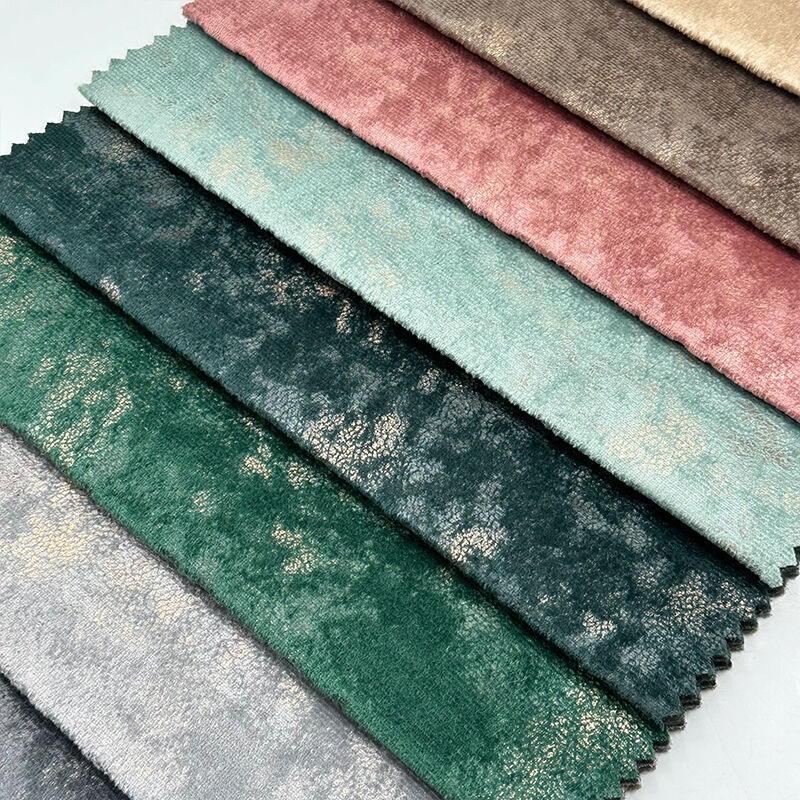Wejoy 300gsm Metallic Foil Printed Velvet Fabric for Furniture Upholstery