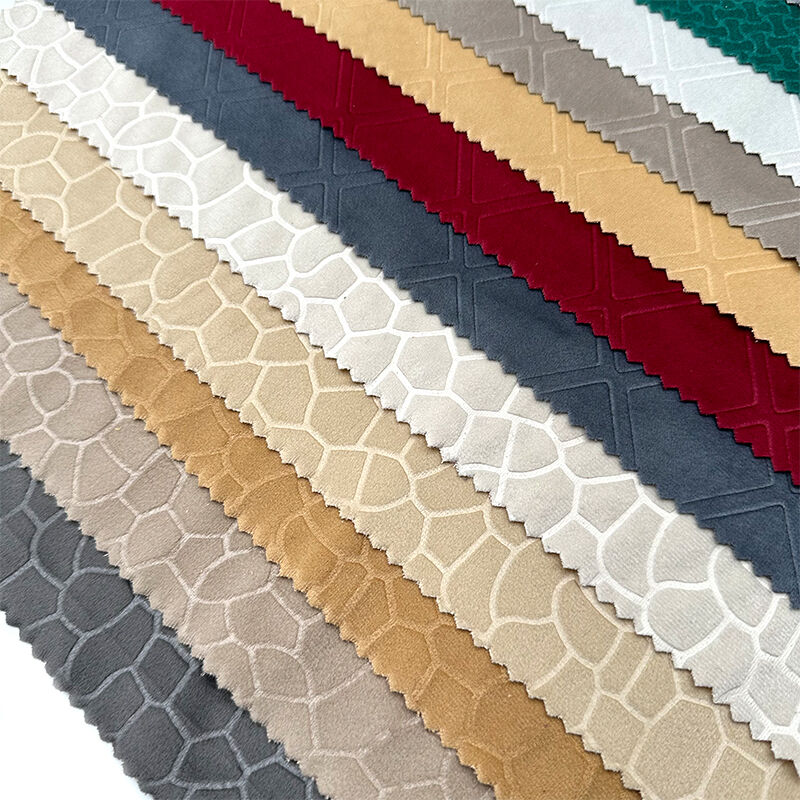 Wejoy 230gsm Polyester Printed Fabric Embossed Velvet Fabric for Sofa Cushion