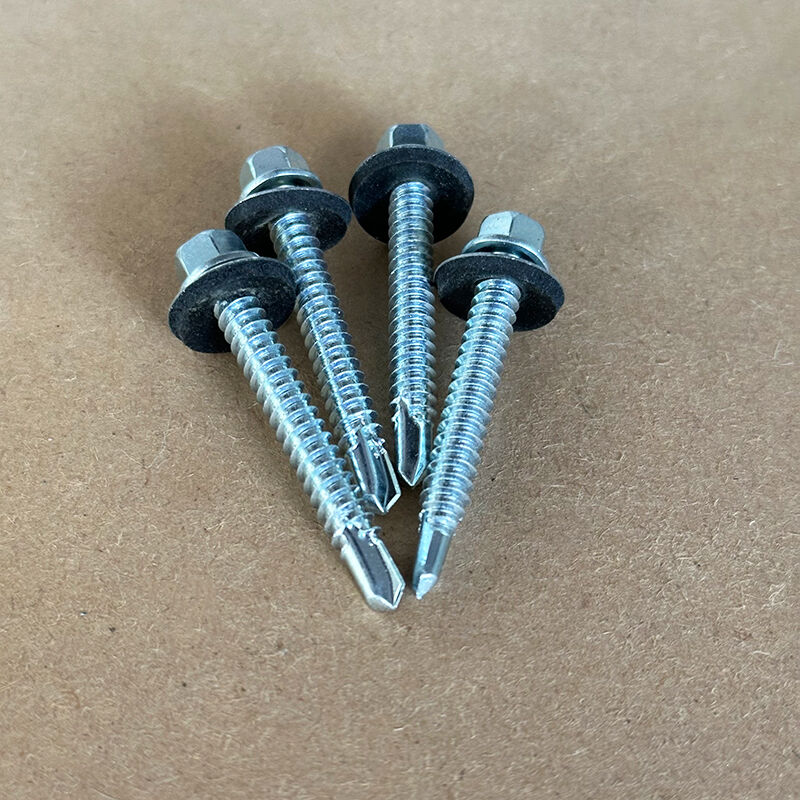 براغي ذاتية الحفر برأس سداسي مُسنَّن من وي جوي، مطلية بالزنك، براغي ذاتية التثبيت على شكل ذيل حمامة، براغي تيك ذات رأس سداسي مزوَّدة بغسالة، مزودة بغسالة من مادة الإيثيلين بروبيلين ثنائي المونومر (EPDM)، وتُستخدم في تركيب أسقف الفولاذ والبناء المعدني وتثبيت ألواح الطاقة الشمسية