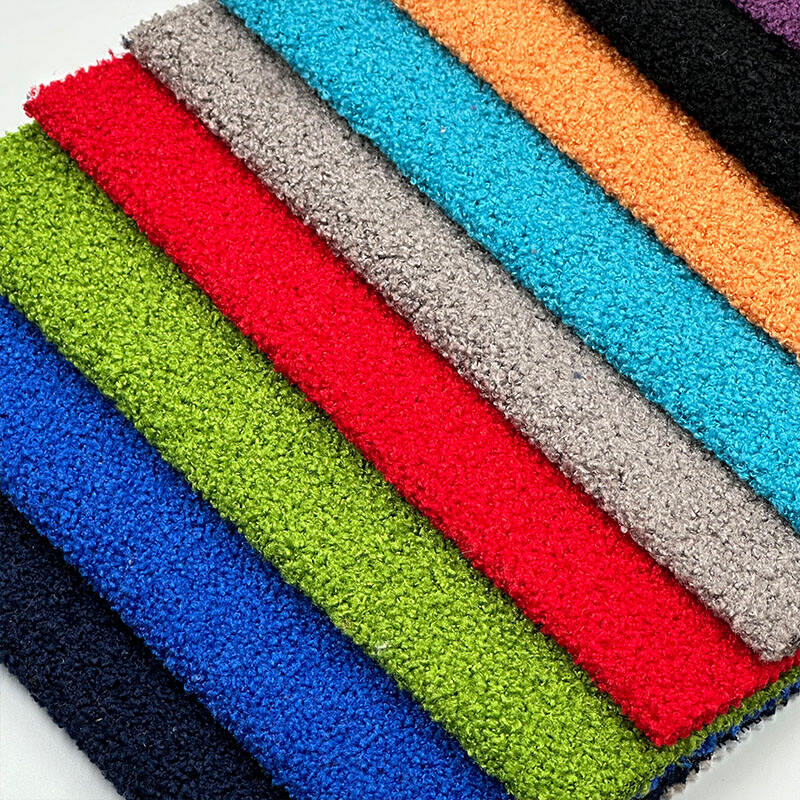Wejoy 260g Colorful Polyester Small Granular Teddy Velvet Fabric for Carpet Mat Cushion