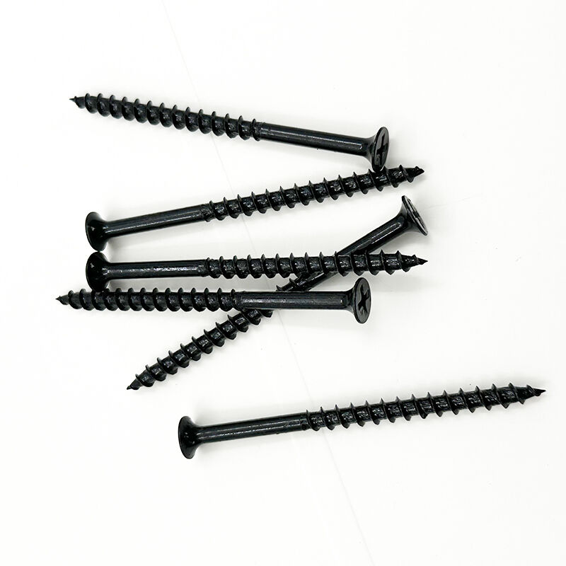 براغي وي جوي ذاتية التثبيت السوداء القوية مقاس M10 × 75 مم، ذات رأس مسطح ومحرك سداسي الشكل، مصنوعة من فولاذ كربوني ذي خيوط خشنة، وتُستخدم في إنشاء الأثاث عالي التحمل وتثبيت العناصر في الخرسانة.