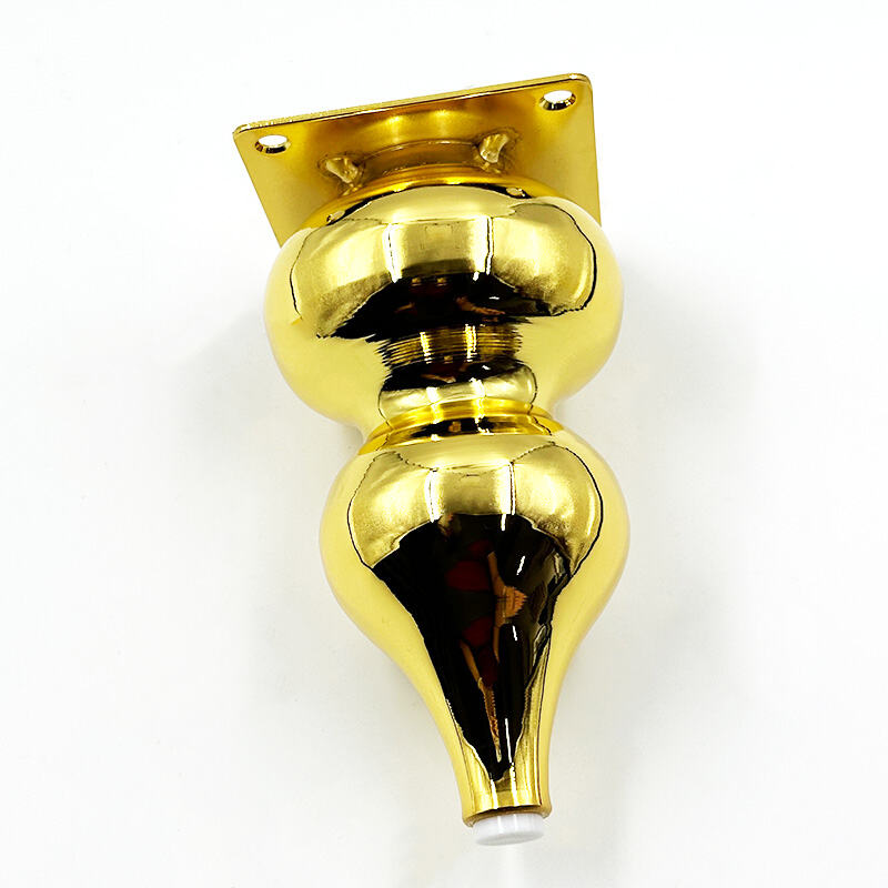 Wejoy nagykereskedelmi fényűzési szintű bútorfémáruk – acélból készült, tök alakú arany színű szófalábak éjjeliszekrényhez