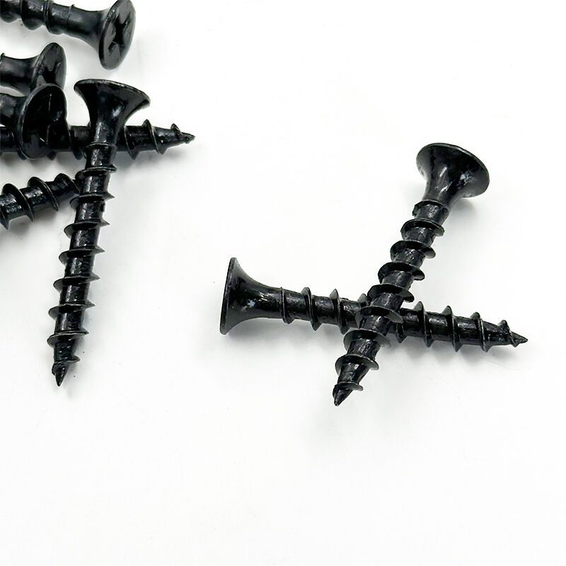 Wejoy M8 x 32mm Black Self Tapping Screws Countersunk Head Quick Thread Wood Screws Carbon Steel Hex Socket Fastener for Furniture Installation