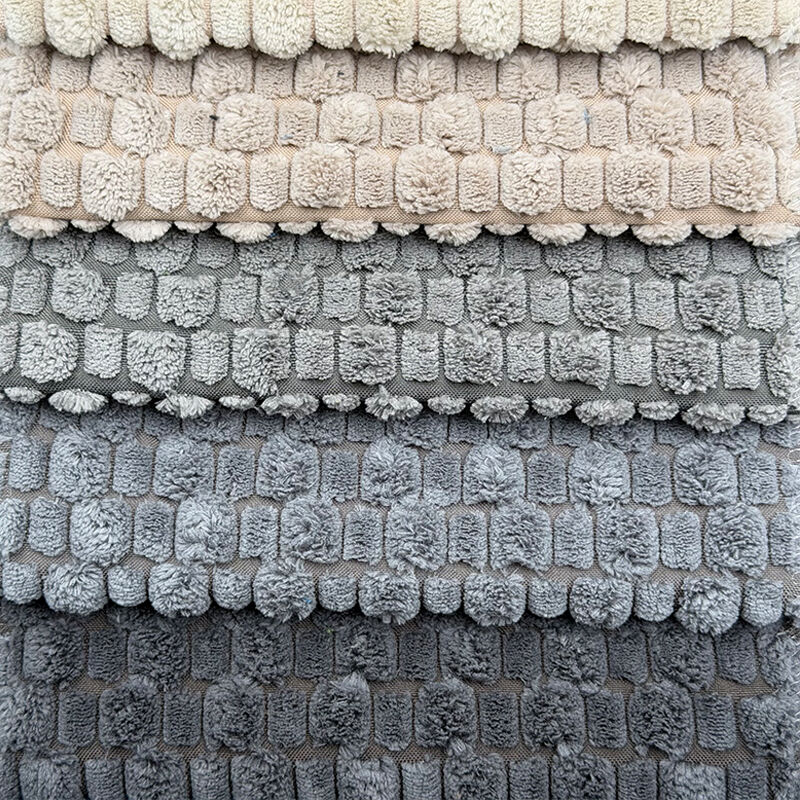 Wejoy Neuankunft 300 g Puff-Velours-Cordstoff, 100 % Polyester, Polsterstoff für Sofas und Möbel, strukturierter gerippter Stoff